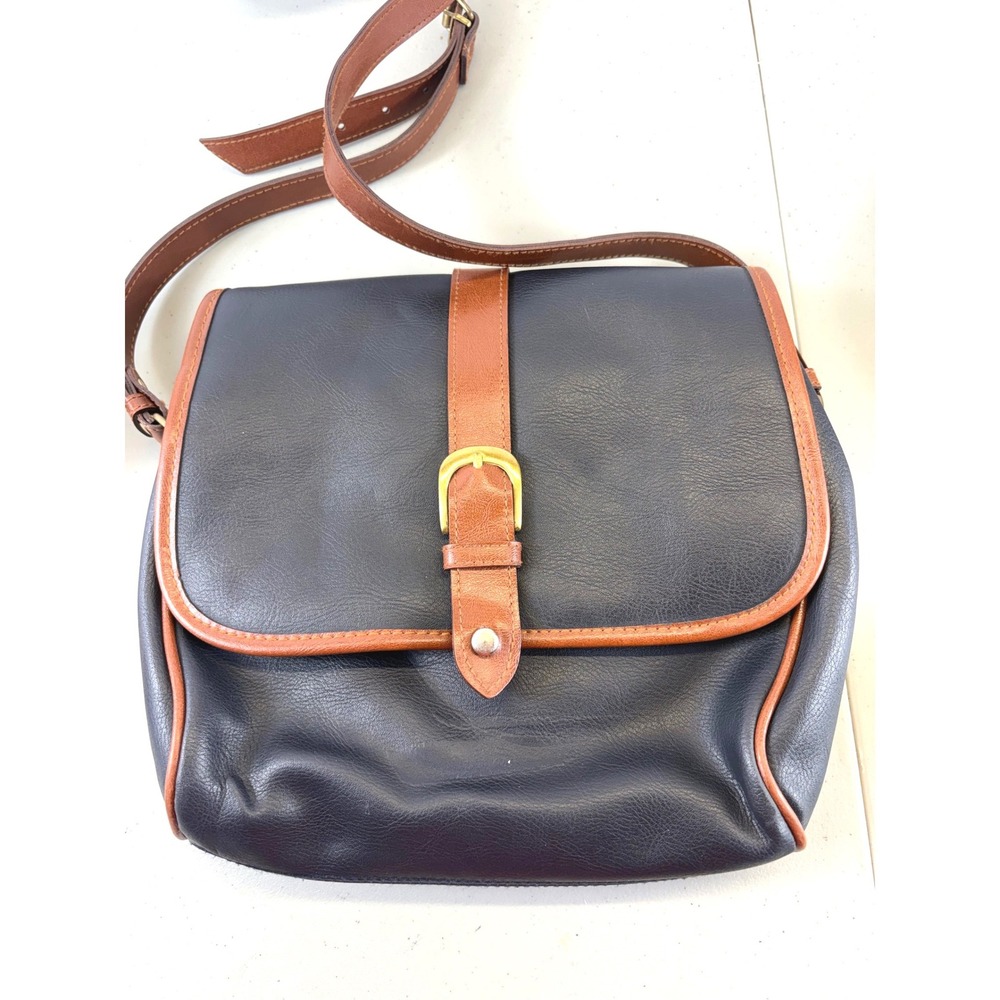 J.G. Hook Blue Brown Equestrian Crossbody Bag Messenger Purse Y2K Style